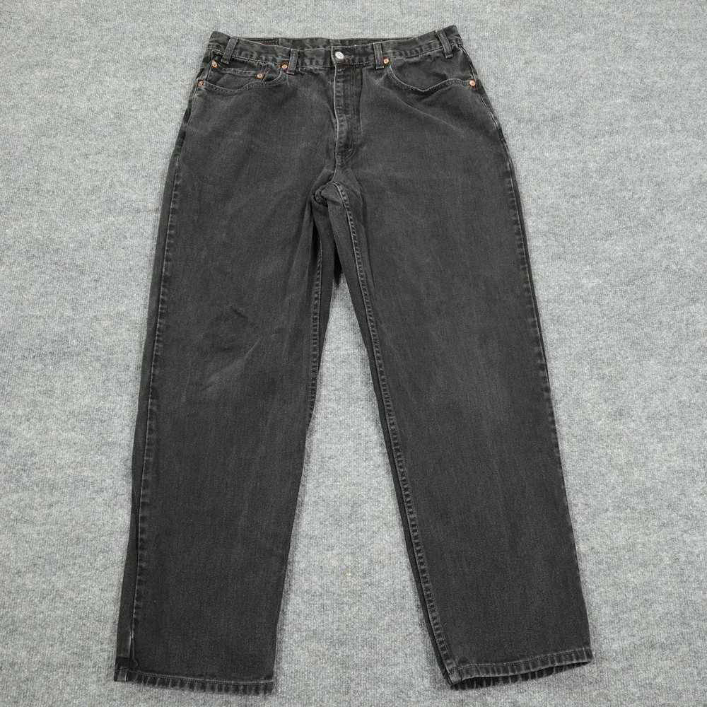 Vintage Levi's 550 Jeans Mens 38x32 Black Relaxed Fit Tapered Leg Denim Y2K